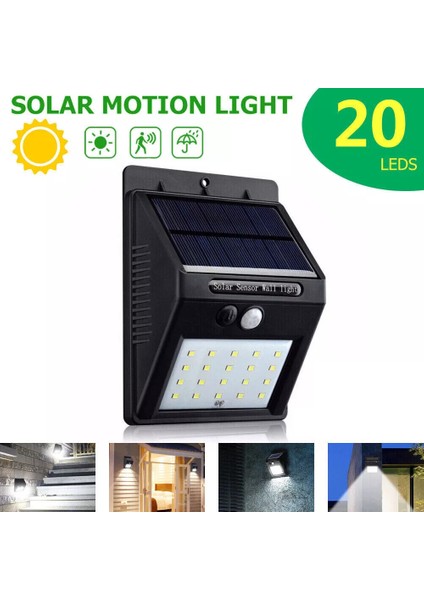 20 Ledli Hareket Sensörlü Dış Mekan Solar Lamba fiyatları