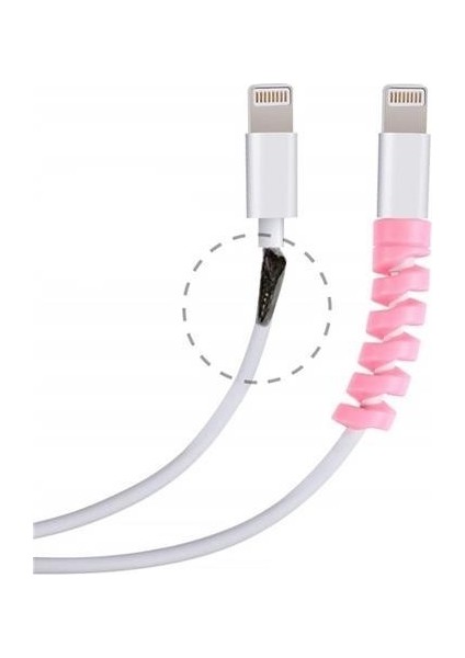 Buffer® 4lü Apple, Android Şaj Kablosu Koruyucu Silikon Spiral Yay Aparat