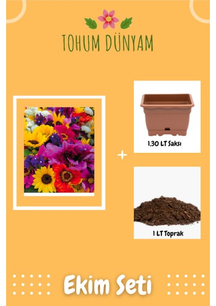 Karışık Çiçek Tohumu Ekim Seti