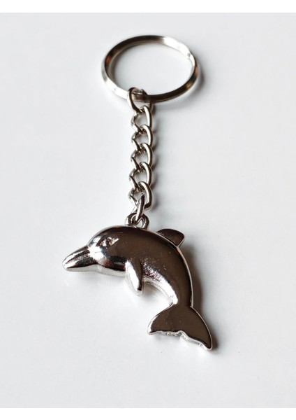 Gümüş Renkli Yunus Balığı Metal Anahtarlık