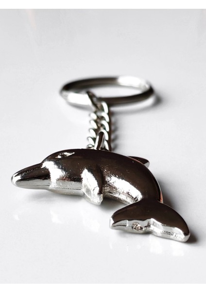 Gümüş Renkli Yunus Balığı Metal Anahtarlık fiyatları