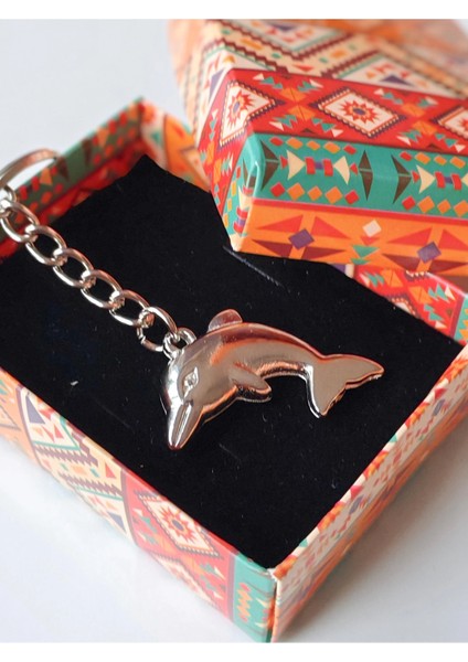 Gümüş Renkli Yunus Balığı Metal Anahtarlık