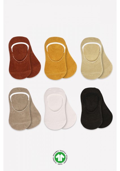 Bistyle 6'lı Mix Babet Çorap 30101 Toprak