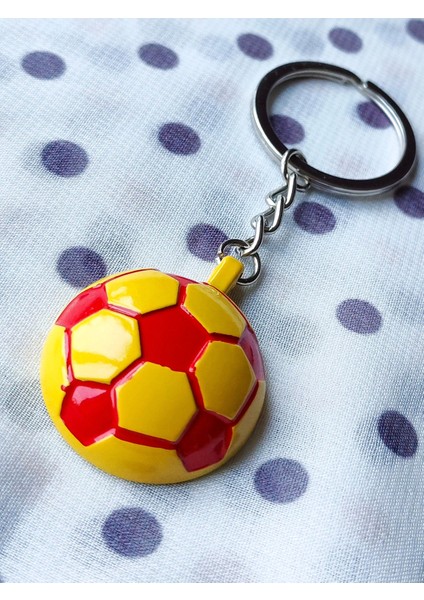 Sarı Kırmızı Futbol Takımı Temalı - Yarım Futbol Topu - Arkası Aynalı Anahtarlık modelleri