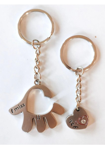 Avuç Içinde Kalp Ikiz Metal Sevgililere Özel Anahtarlık modelleri