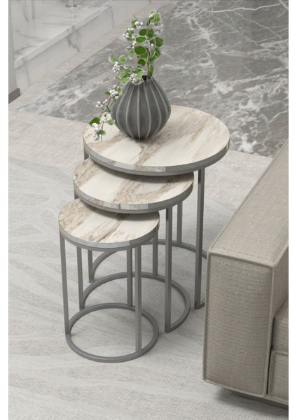 Zigon Sehpa C Lüx Gümüş Efes