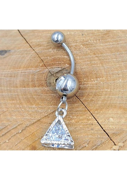 Çelik Gümüş Renk Taşlı Göbek Piercing fiyatları