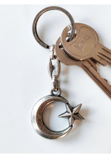 Ay Yıldızlı Hacimli Metal Anahtarlık
