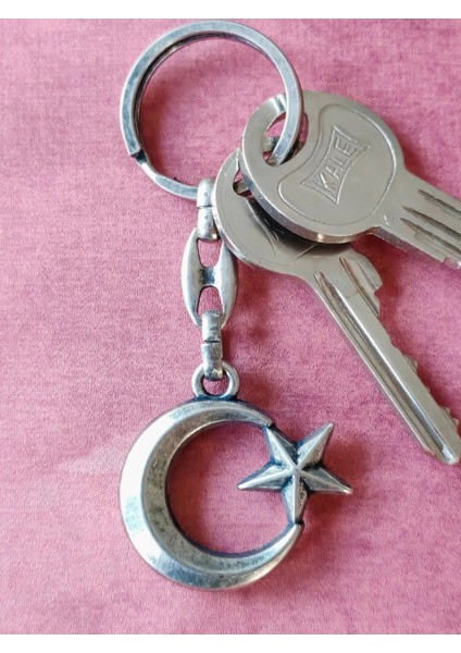 Ay Yıldızlı Hacimli Metal Anahtarlık