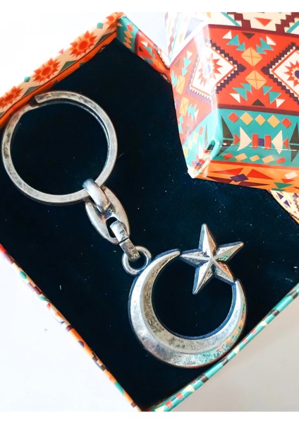 Ay Yıldızlı Hacimli Metal Anahtarlık