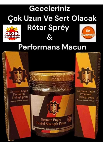 Alman Panzeri Sertleşme ve Erken Boşalma Sorunu Performans Arttırıcı Set