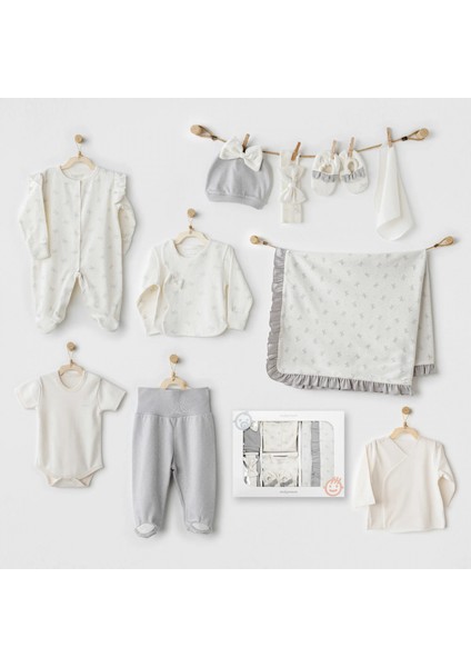 Andywawa AC26251 Baby Bow Bliss 10'lu Hastane Çıkışı Ekru