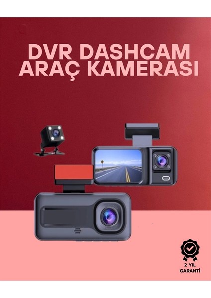 G-Sensör, Hareket Algılama ve Döngüsel Kayıt Özellikli 3'lü Kamera Güvenlik Sistemi