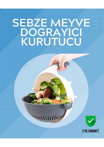 Süzgeçli Hazneye Sahip Çok Amaçlı Rende ve Dilimleyici