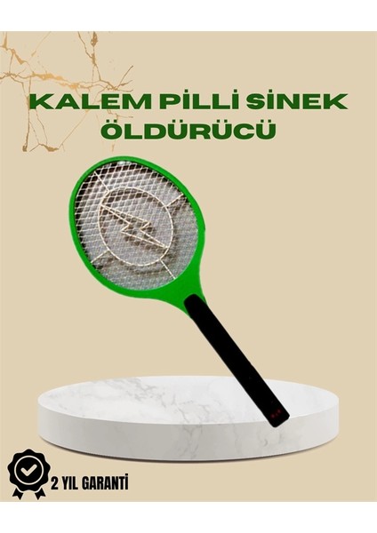 Üksek Gerilimli Elektronik Sinek Öldürücü – Pil ile Çalışan, Güvenlik Izgaralı