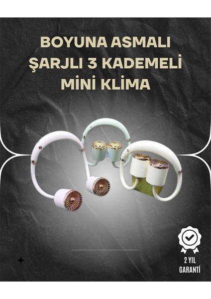 Asılabilir Mini Boyun Fanı | 1000MAH Şarjlı, Turbo Güçlü Rüzgar