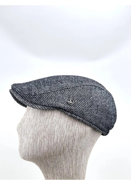 Kışlık Kasket Şapka – Premium Çizgili Tasarım Bedensiz Lastikli Model