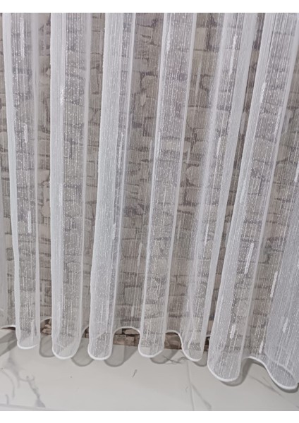 Tül Perde Gümüş Sim Çizgili Hoş Görünümlü Tüm Odalara Uygun 1/3 Pileli indirimleri
