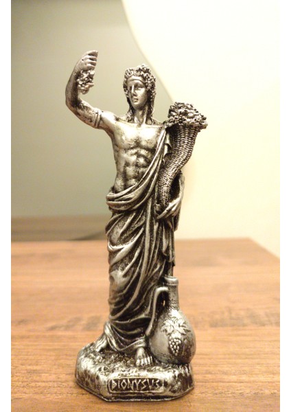 Dionysos Biblo Neşe ve Şarap Tanrısı 15,5 cm Tasarım Mitolojik Heykel Ev Dekor Hediyelik Eşya