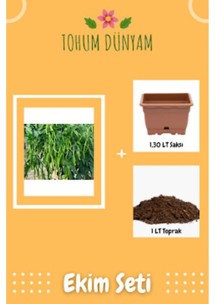 Yediveren Acı Kıl Biber Tohumu Ekim Seti