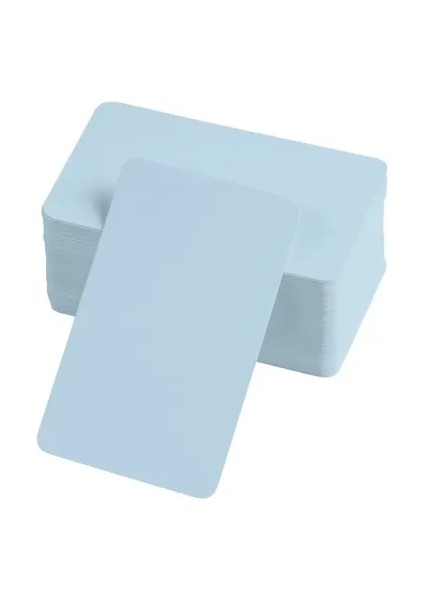Boş Kelime Kartları 5x8 cm - 50 Adet Oval Kenarlı | Tabu &amp; Not Kartları - Mavi