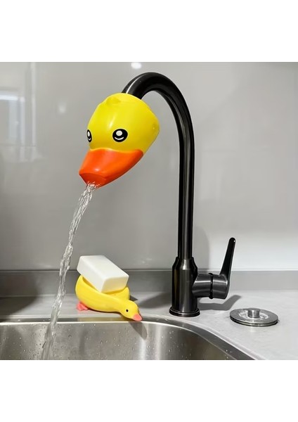 1 Adet Sevimli Ördek Musluk Uzatıcısı – Çocuklar Için El Yıkama Aparatı