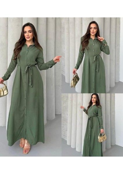 Salaş Kuşak Detay Gömlek Elbise fırsatları