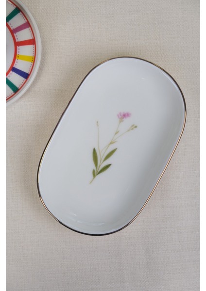 Porselen Natura Çuha Altın Yaldızlı Oval Kayık Tabak 27,50X17,50X3CM Tekli