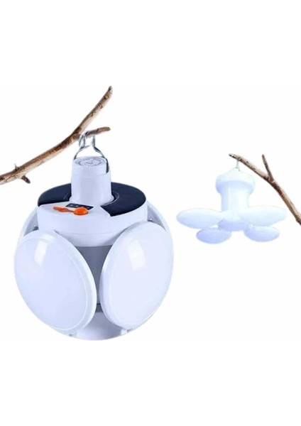 Kamp Lambası Güneş Enerjili Solar 5 Kanatlı Katlanır Lamba Karavan