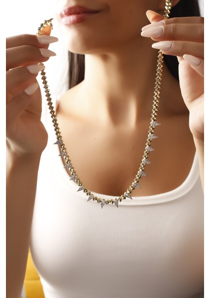 925 Ayar Beyaz Kalem Rodajlı Fantazi Gümüş Kolye