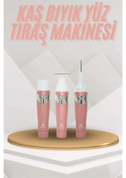 Yüz Kaş ve Tüm Vücut Epilasyon Aleti 3 Başlıklı Hassas Ciltlere Uygun Epilatör