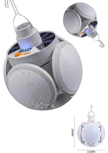 Katlanabilir Askılı Kamp Lambası 5 Kanatlı Pratik Güneş Enerjili indirimleri