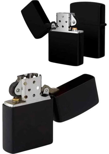 Siyah Kutulu Metal Çakmak Benzinli Hediyelik Eşya