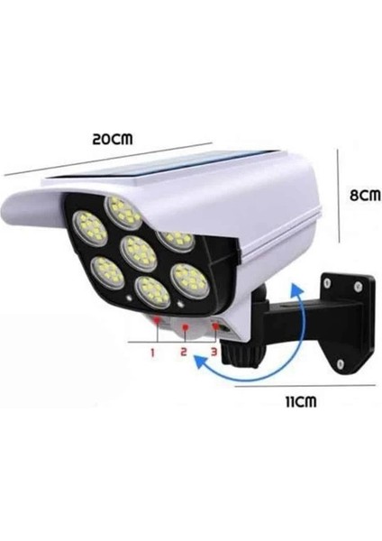 Solar Bahçe Lambası Uzaktan Kumandalı Kamera Görünümlü Hareket Sensörlü indirimleri