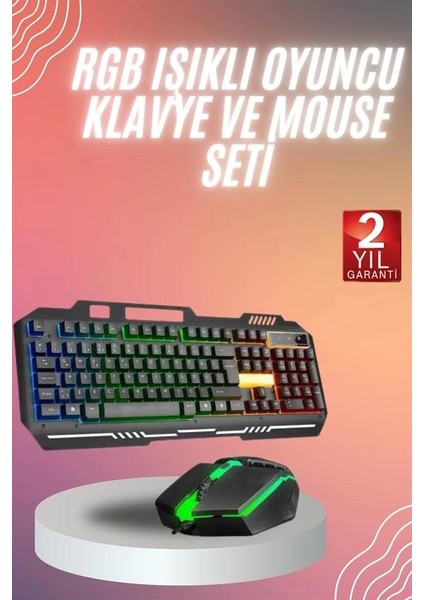 Rgb Işıklı Gaming Oyuncu Klavye Q Klavye Mouse Hediyeli fiyatları