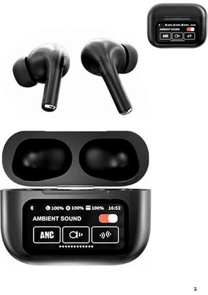 Yeni Nesil Anc Özellikli Çağrı Cevaplayan Dokunmatik Ekranlı Bluetooth Kulaklık Siyah indirimleri