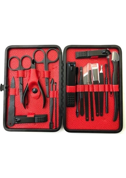 Deri Çantalı Siyah Paslanmaz Çelik 17 Parça Manikür Pedikür Seti indirimleri