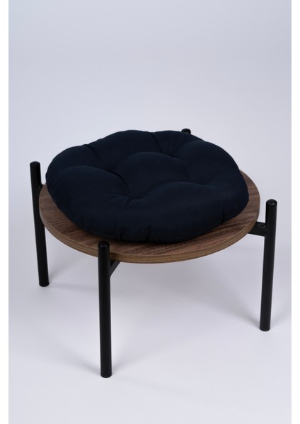 Lüx Defne Yuvarlak Sandalye-Tabure Minderi 37 cm SİYAH