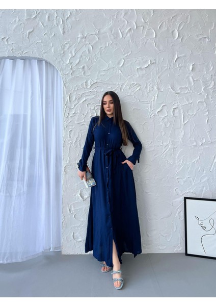 Salaş Kuşak Detay Gömlek Elbise