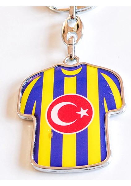 Sarı Lacivert Takım Formalı Metal Anahtarlık