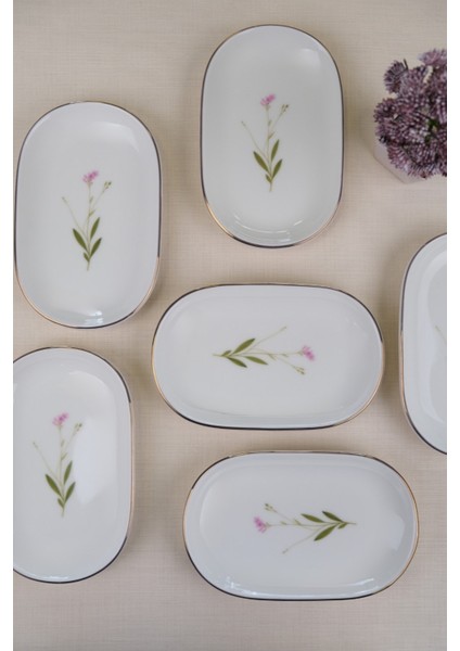 Porselen Natura Çuha Altın Yaldızlı Oval Kayık Tabak 22,50X14,50X2,50CM 6 Lı fiyatları