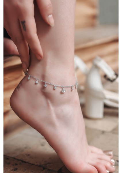 925 Ayar Gümüş Zarif Yonca Figürlü Halhal