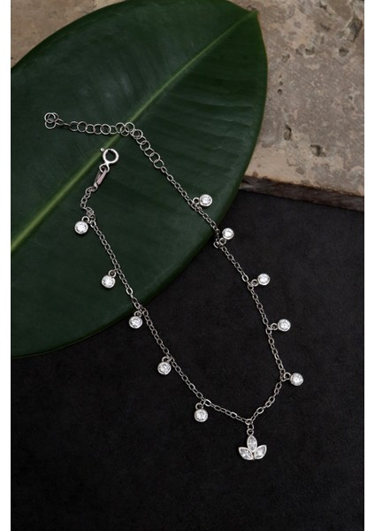 925 Ayar Gümüş Zarif Yonca Figürlü Halhal fiyatları