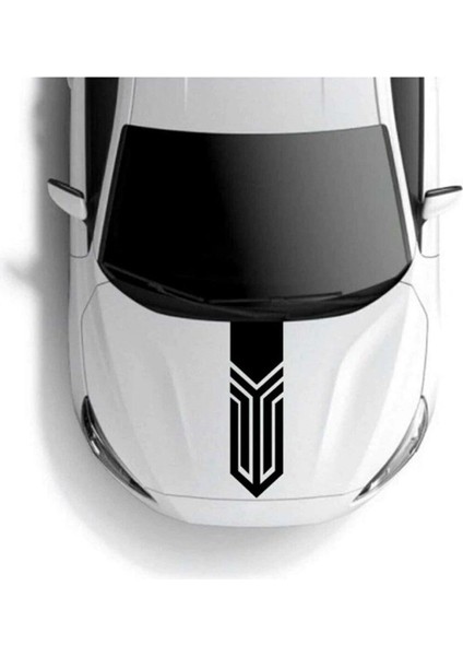Ön Kaput Şerit Desenli Sticker Etiket Modeli