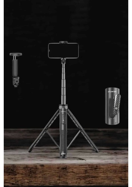 Tripod Kablosuz Bluetooth Bağlantılı Selfie Çubuğu 360 Derece Dönebilen indirimleri