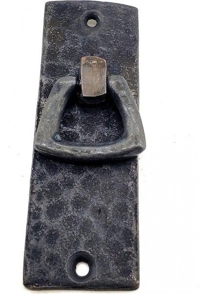 Antika Tarz Dekoratif Pirinç Dik Dövme Mobilya Kulbu - 90X31 Mm, Oksit