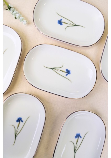 Porselen Natura Iris Altın Yaldızlı Oval Kayık Tabak 22,50X14,50X2,50CM 6 Lı fiyatları