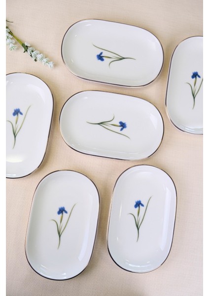 Porselen Natura Iris Altın Yaldızlı Oval Kayık Tabak 22,50X14,50X2,50CM 6 Lı indirimleri