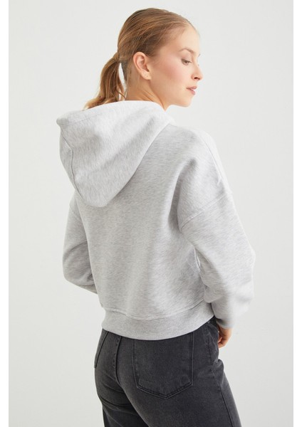 3 Iplik Basic Kapüşonlu Sweatshirt indirimleri