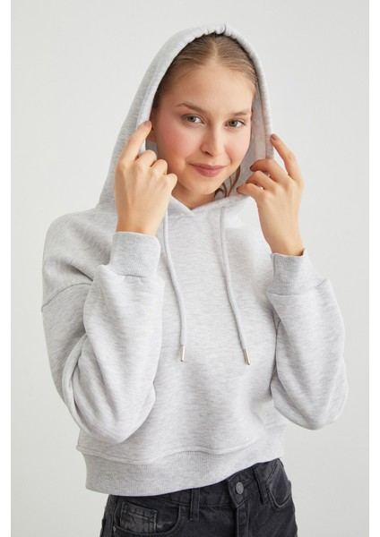 3 Iplik Basic Kapüşonlu Sweatshirt